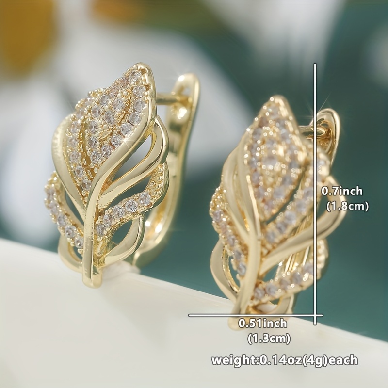Women's Elegant Minimalist Copper Leaf Clip-On Earrings